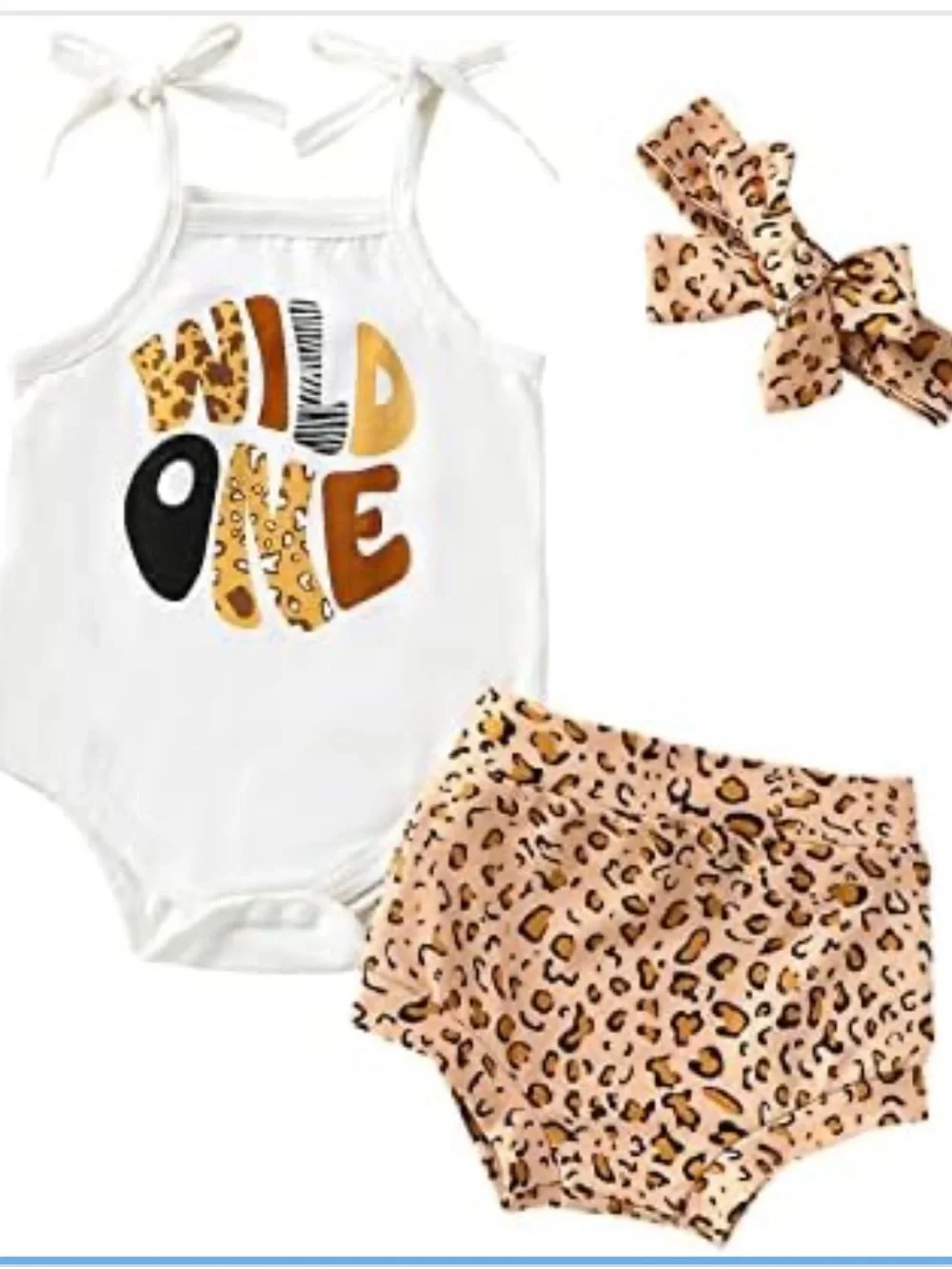 Baby birthday “wild one” outfit tank and shorts with headband 6-12 months
